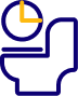 toilet with clock constipation icon