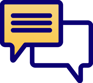 Icon with two speech bubbles